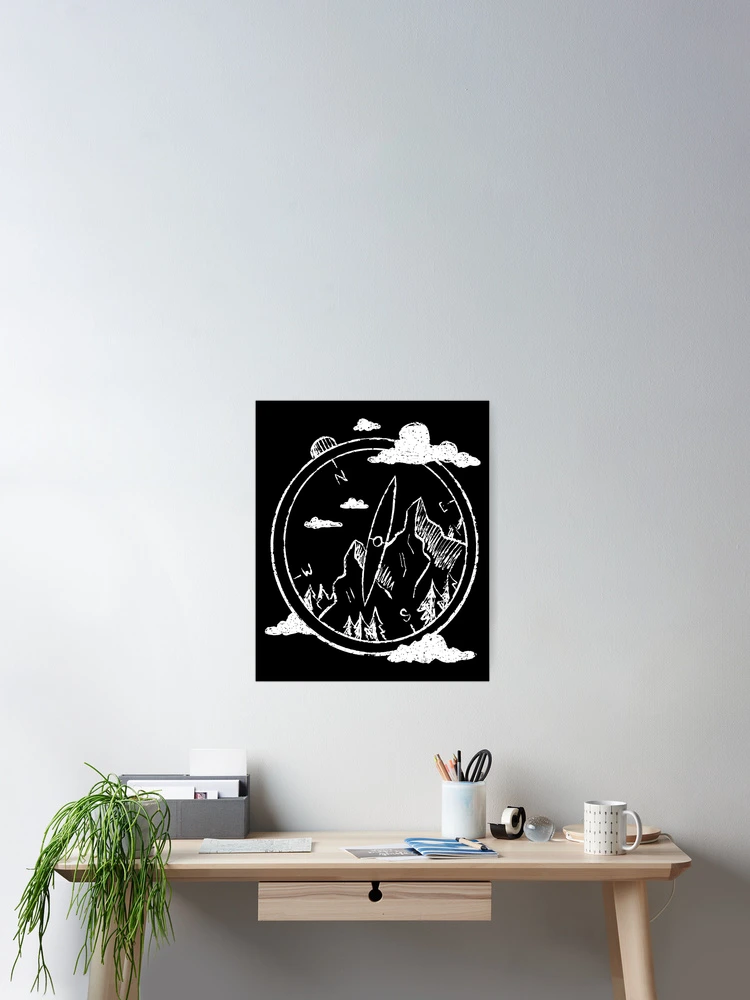 Thumbnail 2 of 3, Poster, Compass Mountains designed and sold by DavinciStore21.