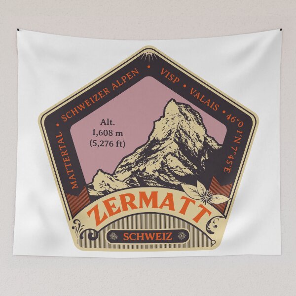Item preview, Zermatt Switzerland Art Nouveau Original RoadTrooper T-Shirt + Sticker Design 2021 designed and sold by ROADTROOPER.