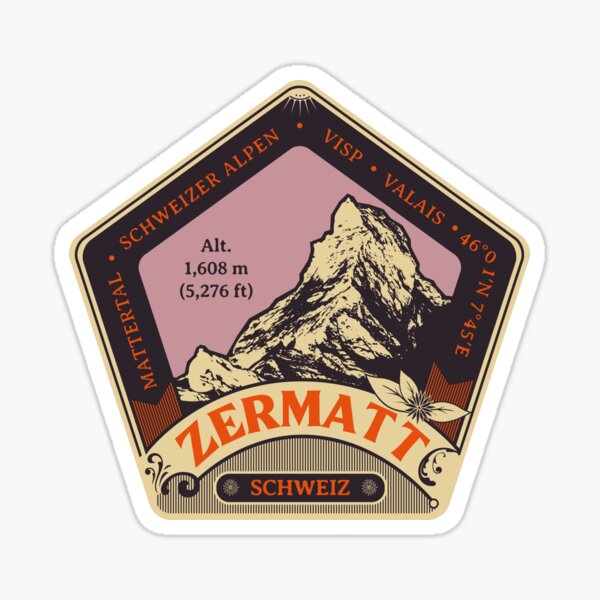 Item preview, Zermatt Switzerland Art Nouveau Original RoadTrooper T-Shirt + Sticker Design 2021 designed and sold by ROADTROOPER.