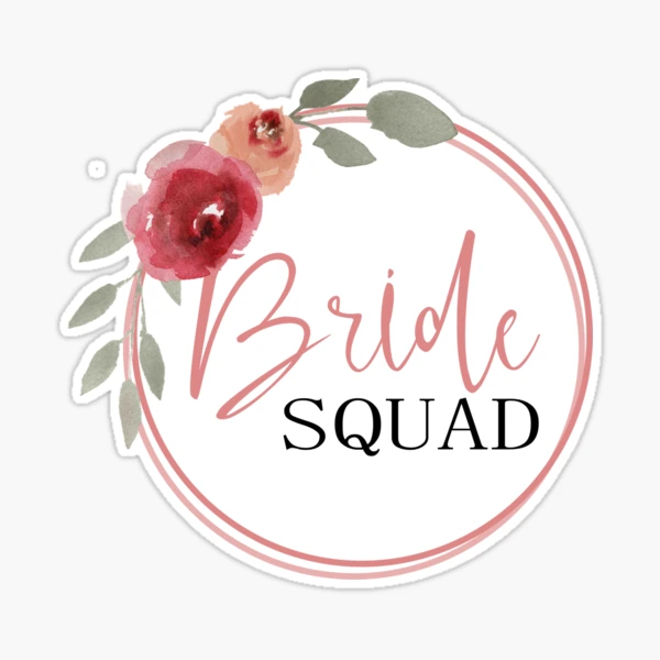 Circle Flower Blush Green Team Bride Sticker