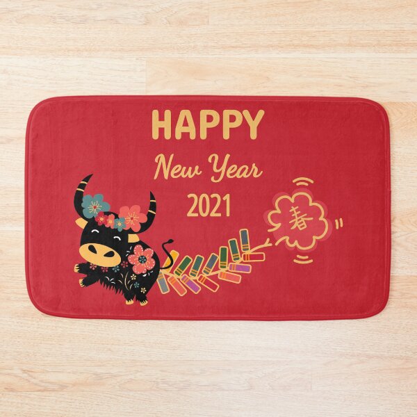 Item preview, Happy Chinese New Year of the Ox 2021 and Fireworks designed and sold by Lulupainting.