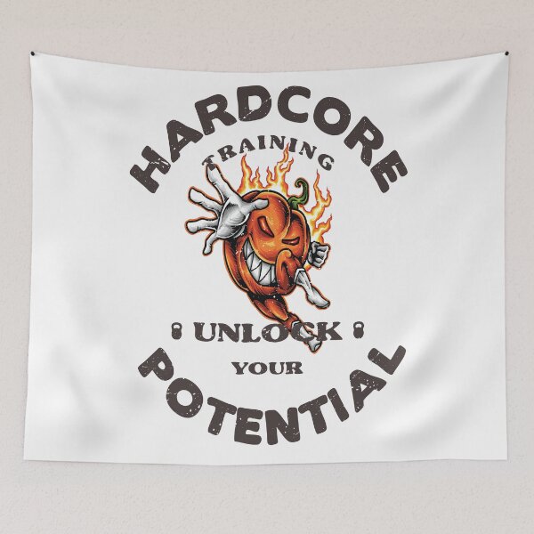 Item preview, Hardcore Training Unlock Your Potential Halloween Pumpkin Workout Bodybuilding designed and sold by ProjectX23.
