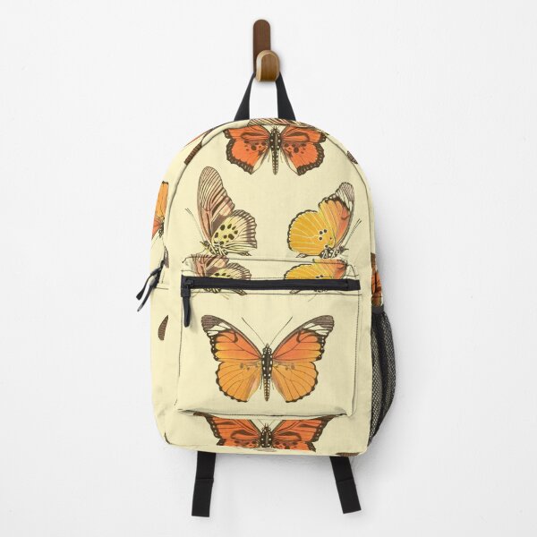 Artikelvorschau, Orange Schmetterlinge Vintage Illustration 70er Jahre Stil entworfen und verkauft von Inogitna Designs.
