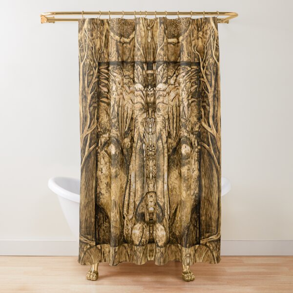 “Shamalion” (gold) Shower Curtain