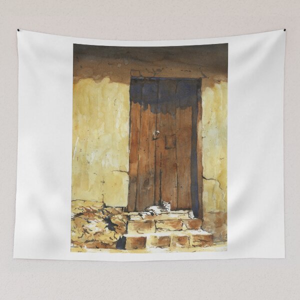 Item preview, Cat lying in doorway of house in the city of Cusco, Peru.  designed and sold by rfoxphoto.