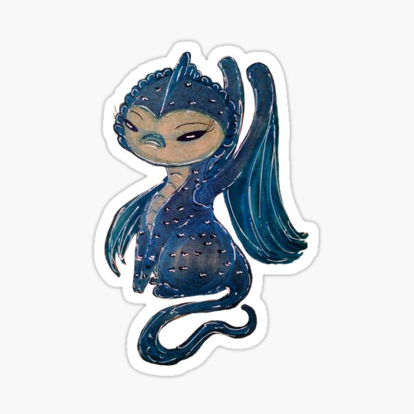 skie the little blue dragon Sticker