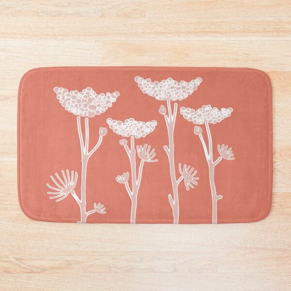 Item preview, Transparent flowers on carrot background designed and sold by Anna Ratkevich.
