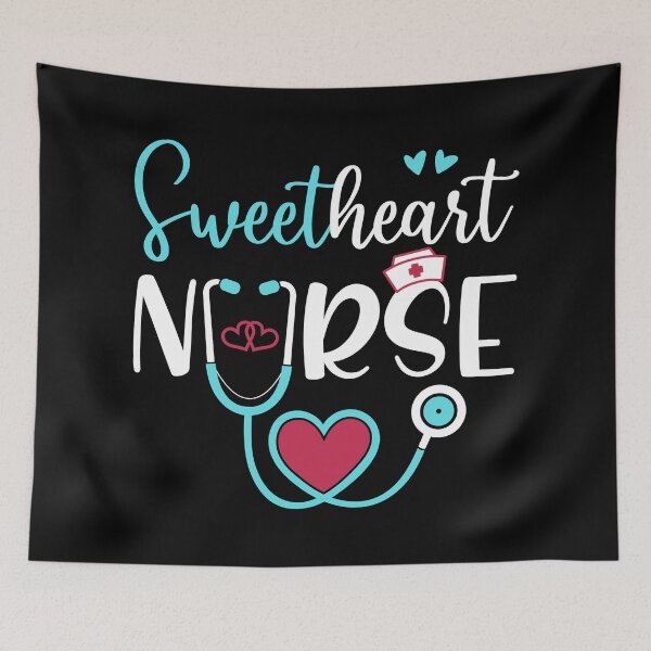 Item preview, Sweetheart Nurse Valentines Day Gifts | Heart, Cap,Stethoscope, in Blue (also available in Pink) designed and sold by InkItStudio.
