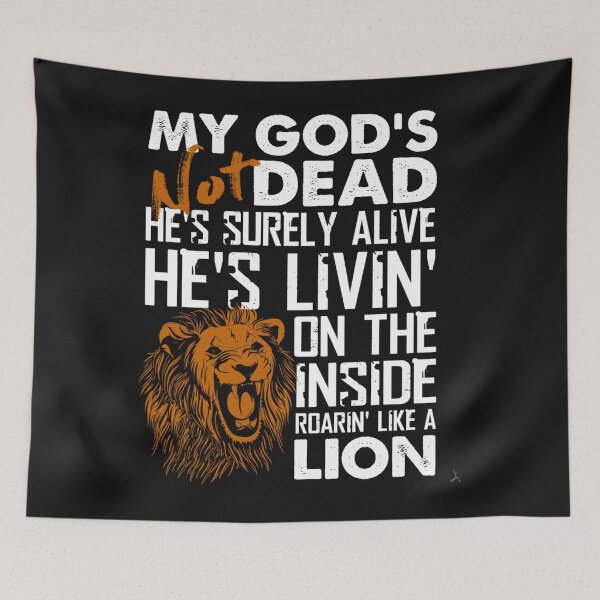 Item preview, My Gods Not Dead Lion Christian Christ Cross Faith designed and sold by SharonBender.