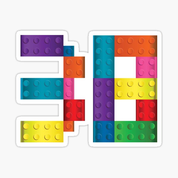 kids-brick-lucky-number-three-eight-thirty-eight-38-sticker-by