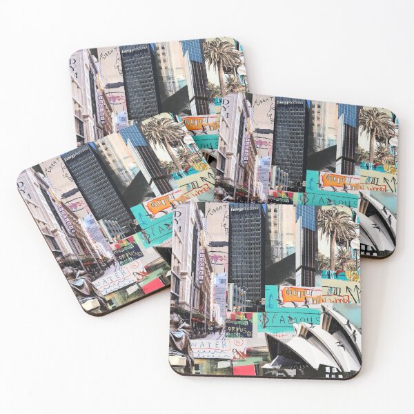 Item preview, Sydney Australia, Urban Pop Art, City, Streets, Opera, Statue, Downtown, Funky Collage Design, Wanderlust designed and sold by ExquisiteShots.
