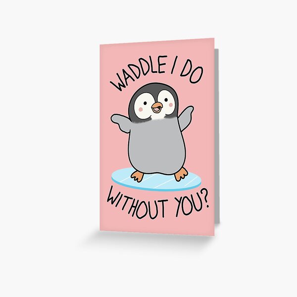 Wedding Anniversary Card for Husband 'Waddle I Do Without You' Love Card for Wife Central 23 Penguin Pun Comes with Stickers