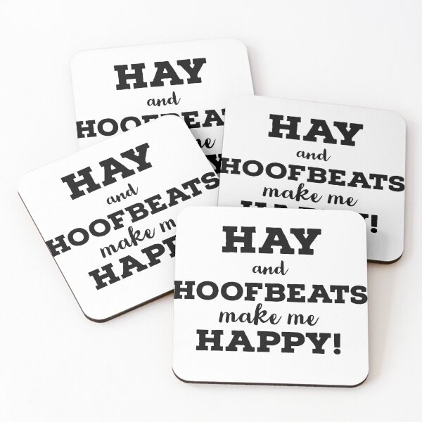 Item preview, Hay and hoof beats make me happy designed and sold by Gingatoo.