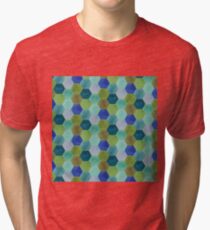 Blue and Green Hexies Tri-blend T-Shirt