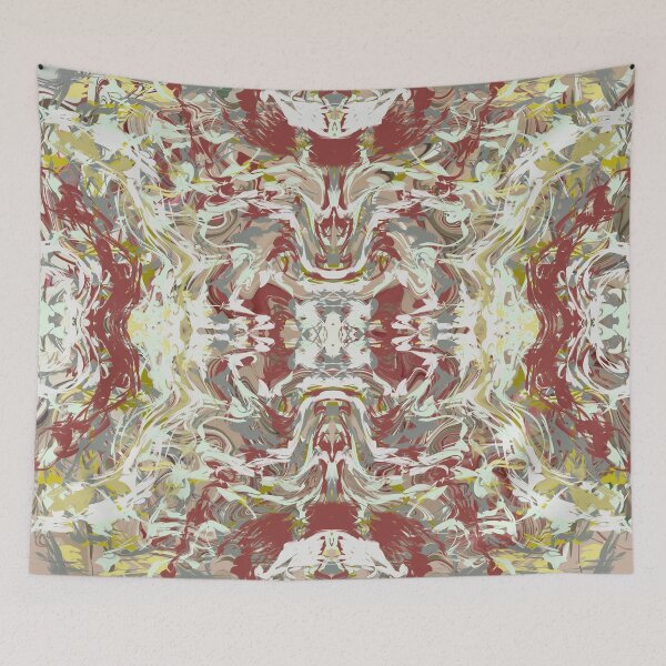 Item preview, Maroon and natural Moroccan tile effect abstract pattern designed and sold by Diane Hunter Art.