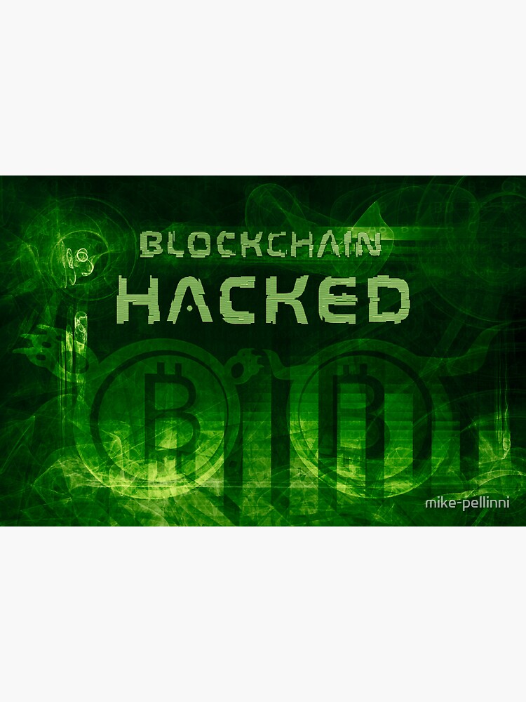 Thumbnail 3 of 3, Sticker, blockchain hacked abstract 3d illustration designed and sold by mike-pellinni.