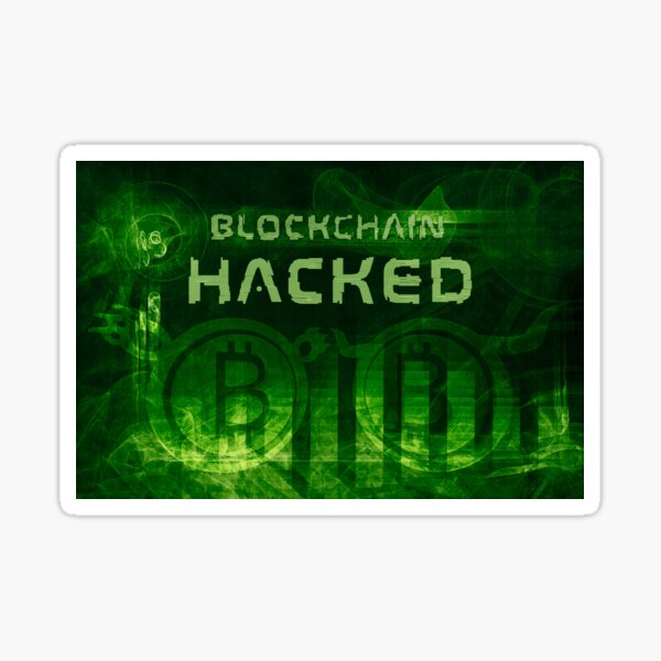 blockchain hacked abstract 3d illustration Sticker