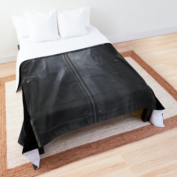 Quilted, Moto, Leather, Jacket, Front Comforter