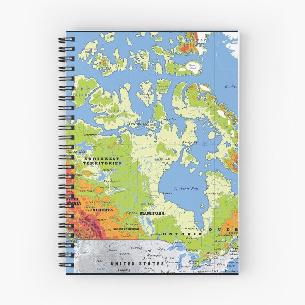 Item preview, physical map of CANADA, topographic map of CANADA with names for the provinces and territories, cities and Major Lakes and Rivers designed and sold by mashmosh.