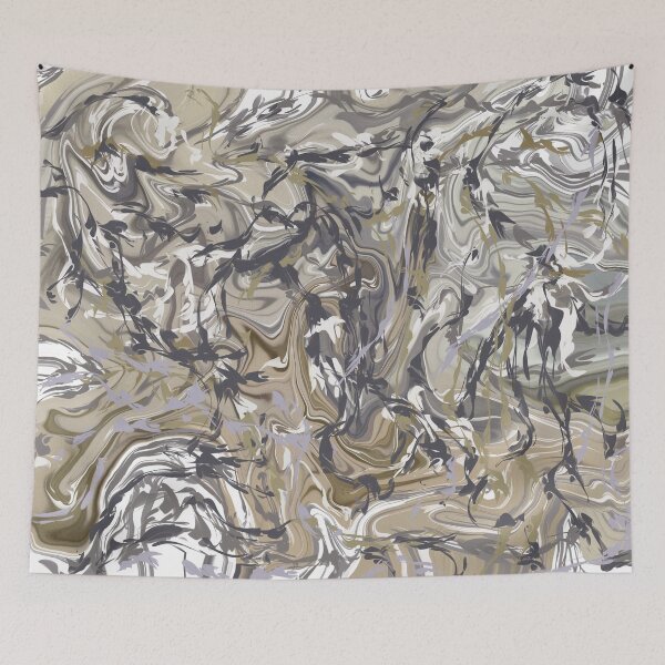 Item preview, Natural shades abstract vines and camouflage pattern designed and sold by Diane Hunter Art.