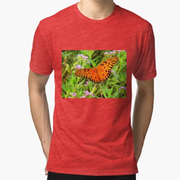 Orange Butterfly Windows From Heaven Tri-blend T-Shirt