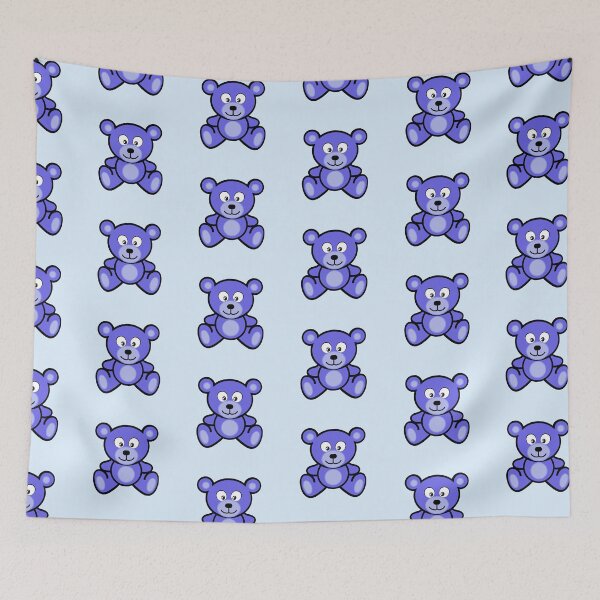 Item preview, Blue teddy bear pattern designed and sold by hendeJens.
