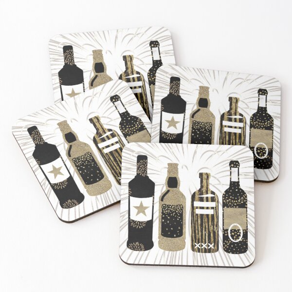 Item preview, black and gold alc bottles designed and sold by Julia Santos.