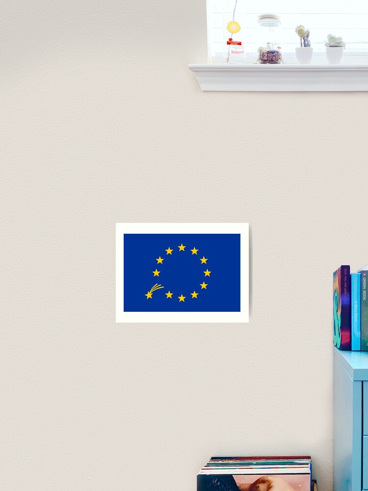 Eu Sterne Europa Flagge Europaische Union Symbol Zeichen Sternschnuppe Kunstdruck Von Boom Art Redbubble