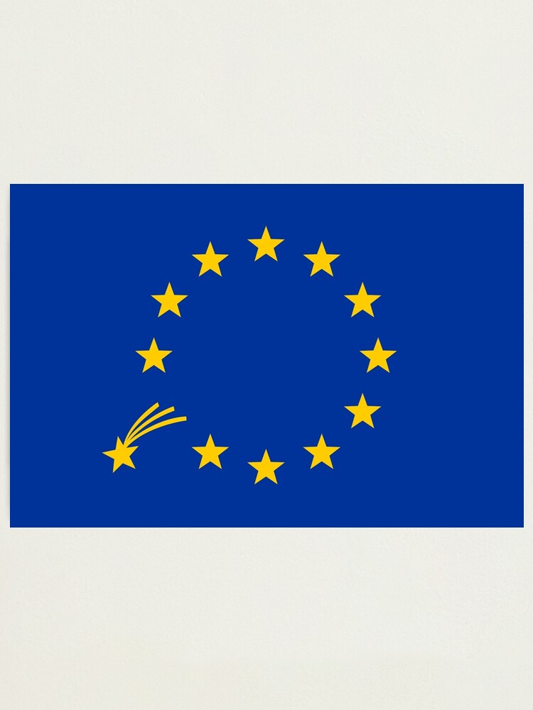 Eu Sterne Europa Flagge Europaische Union Symbol Zeichen Sternschnuppe Fotodruck Von Boom Art Redbubble
