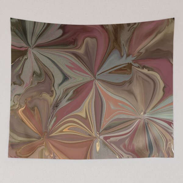 Item preview, Rose pink and cream vintage style floral abstract designed and sold by Diane Hunter Art.