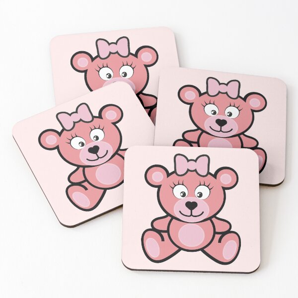 Item preview, Pink teddy bear for girls with a bow designed and sold by hendeJens.