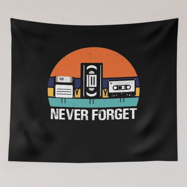 Item preview, VHS videotape, floppy disk & cassette Never Forget Retro designed and sold by Lenny Stahl.