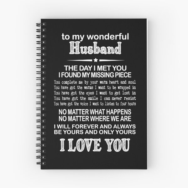 Item preview, To My Wonderful Husband Spiral Notebook designed and sold by BlackDodo.