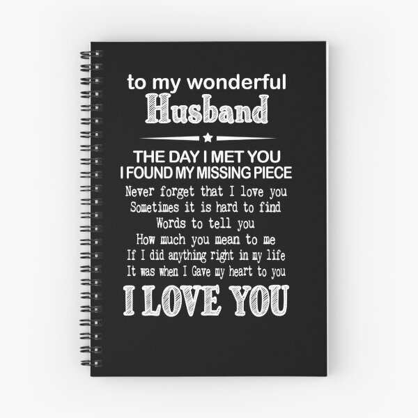 Item preview, To My Wonderful Husband Spiral Notebook designed and sold by BlackDodo.