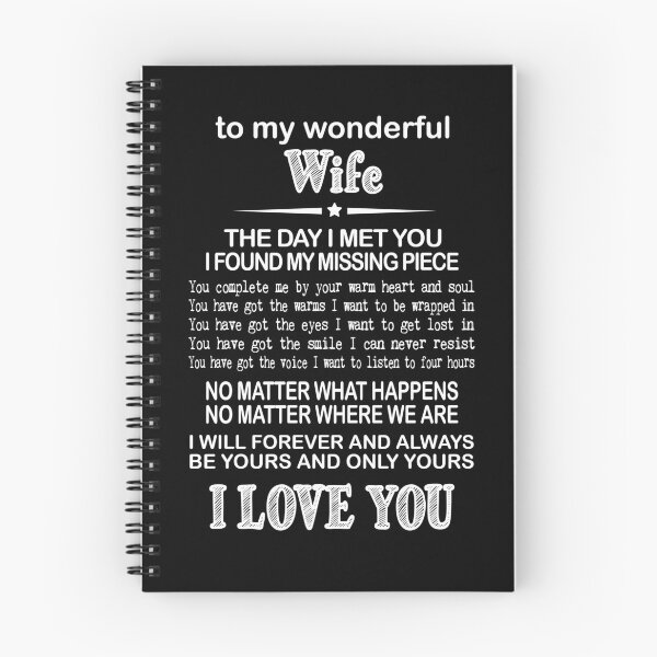 Item preview, To My Wonderful Wife Spiral Notebook designed and sold by BlackDodo.