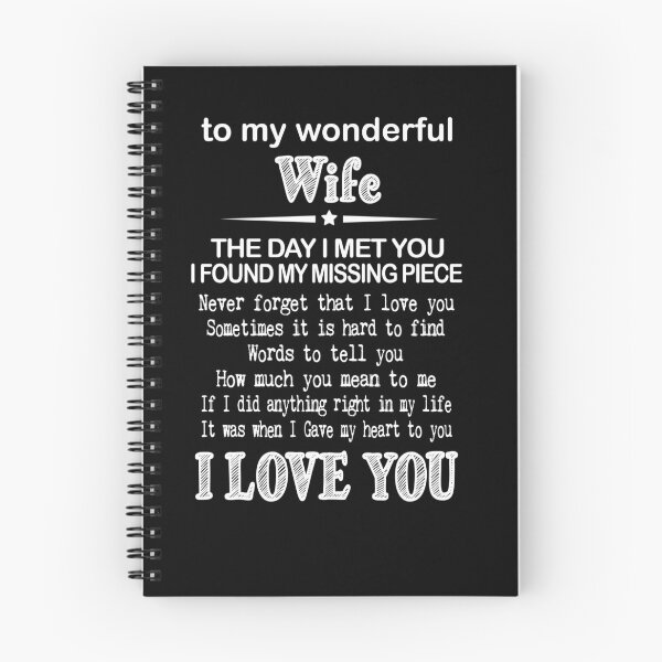 Item preview, To My Wonderful Wife Spiral Notebook designed and sold by BlackDodo.
