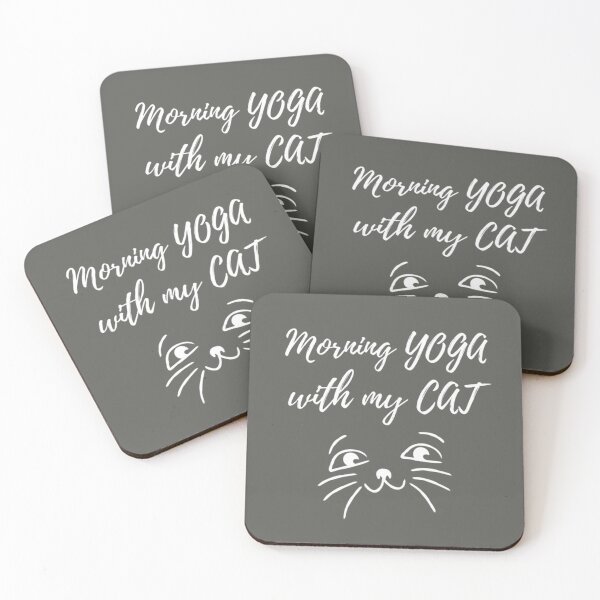 Item preview, Morning Yoga with my Meow Chill designed and sold by lotusbud.