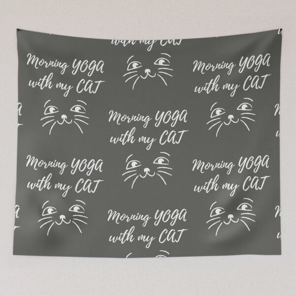 Item preview, Morning Yoga with my Meow Chill designed and sold by lotusbud.