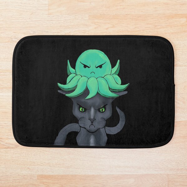 Item preview, Green octopus cat Bad mood black background designed and sold by ZeroXIII.