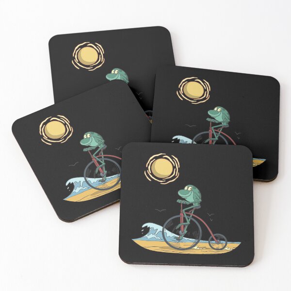 Item preview, Cute frog on bike at the beach designed and sold by Monkey Ful.