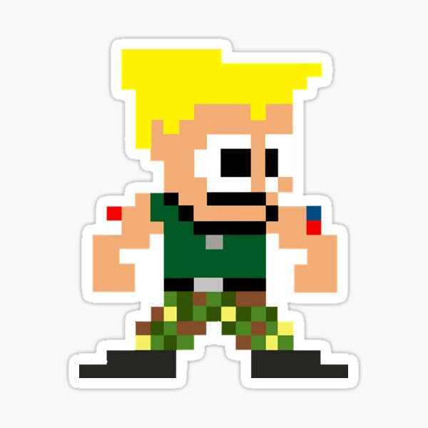 Sticker Street Fighter Guile Pixel 16 Bits