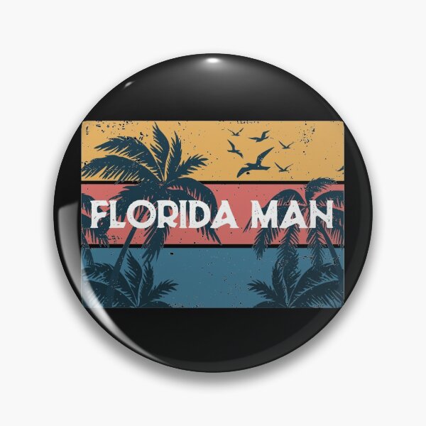 Item preview, Florida Man Meme Vintage Palm Trees and Sunset Retro Sun designed and sold by alenaz.