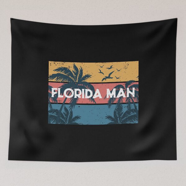 Item preview, Florida Man Meme Vintage Palm Trees and Sunset Retro Sun designed and sold by alenaz.