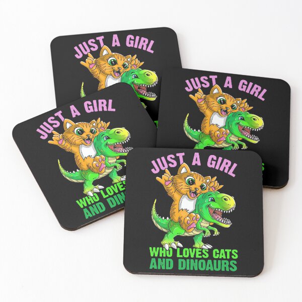 Item preview, Just a girl who loves cats and dinosaurs  designed and sold by mermaidselina.