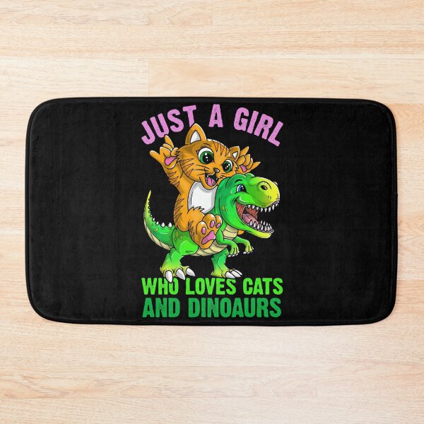 Item preview, Just a girl who loves cats and dinosaurs  designed and sold by mermaidselina.