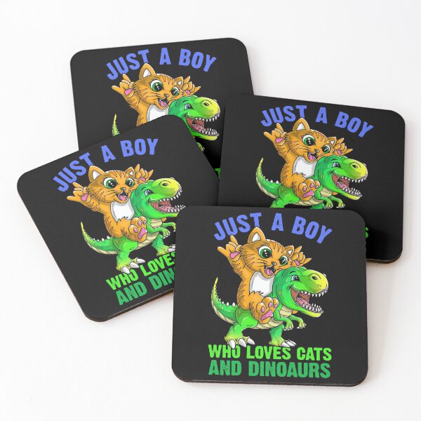 Item preview, Just a boy who loves cats and dinosaurs  designed and sold by mermaidselina.