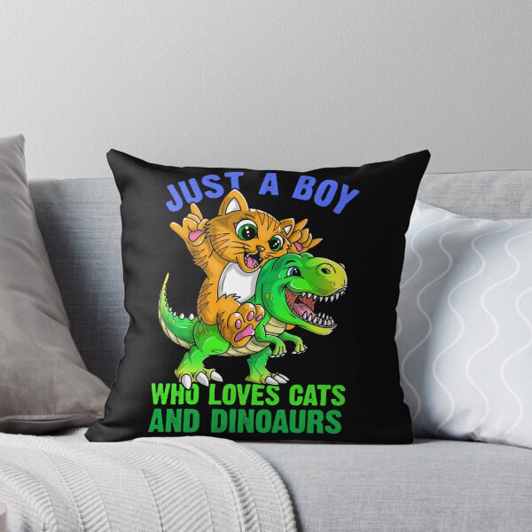 Item preview, Just a boy who loves cats and dinosaurs  designed and sold by mermaidselina.