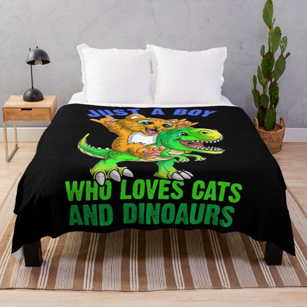 Item preview, Just a boy who loves cats and dinosaurs  designed and sold by mermaidselina.