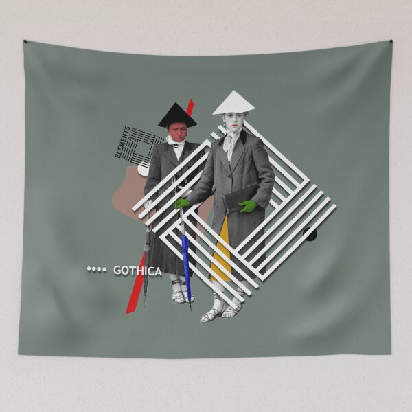 Item preview, Two 1950s Fifties Girls in Geometric Graphic Design designed and sold by KALEIDOSCOPE UK.