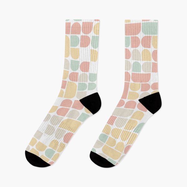 Item preview, Geometric elements in pastel color palette in repeated asymmetrical pattern designed and sold by acidmit.